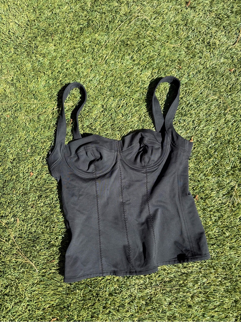 Dolce & Gabbana Black Structured Bustier Tank